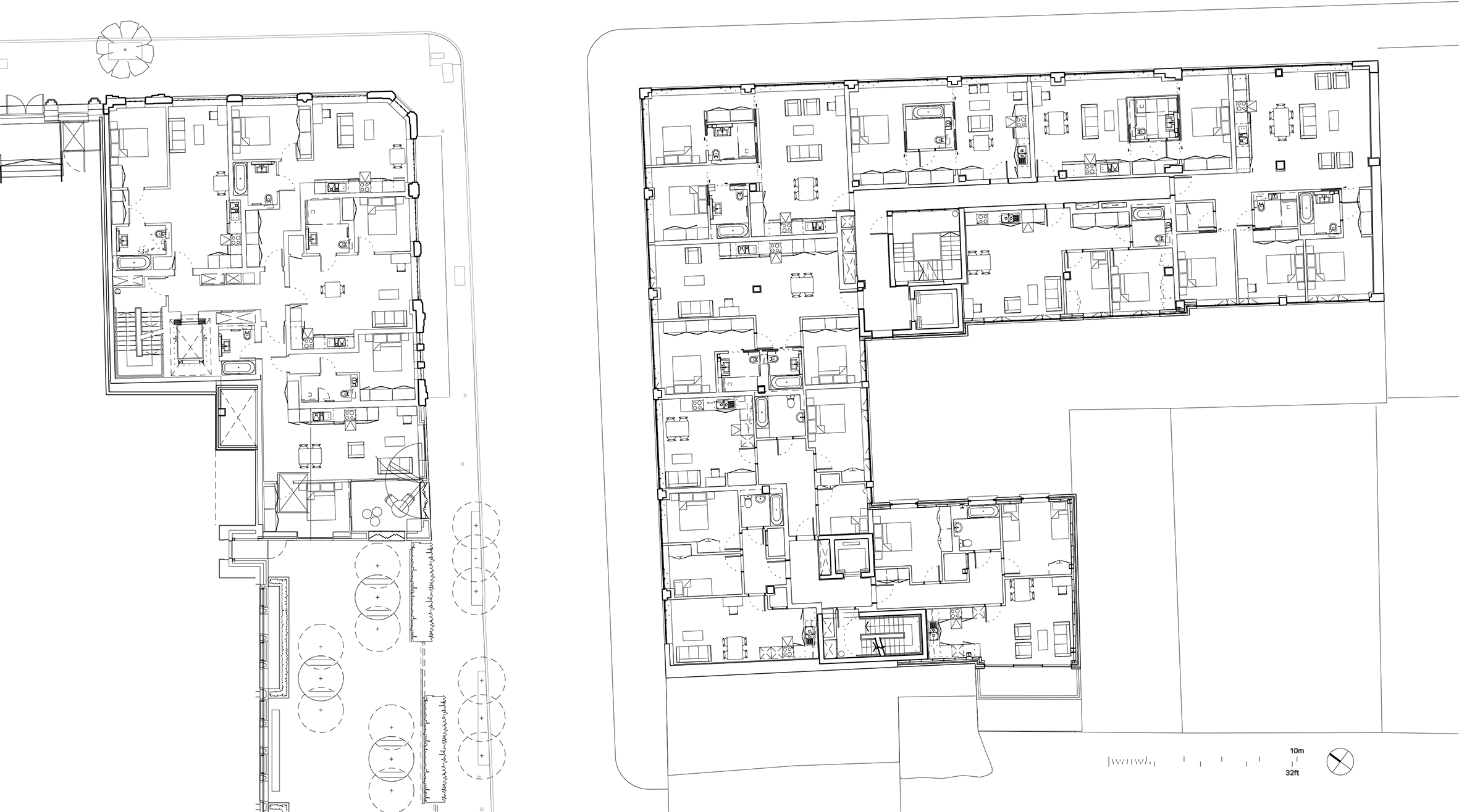 Third floor plan across Asta House and Charlotte Apartments