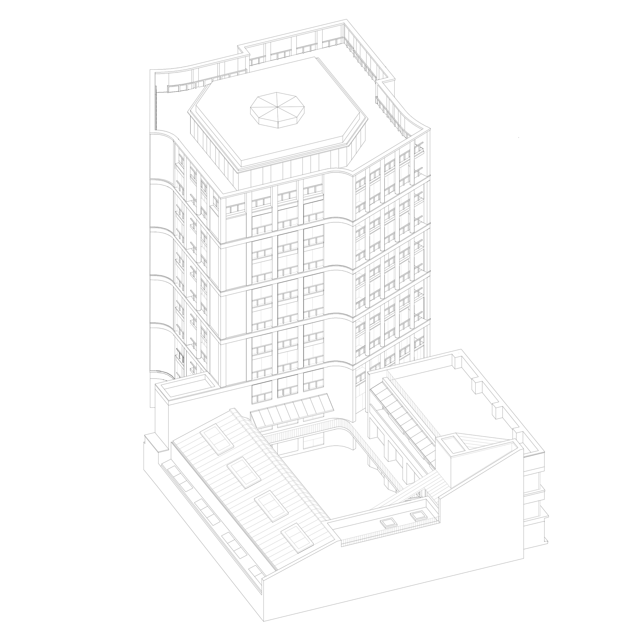 Axonometric from the west