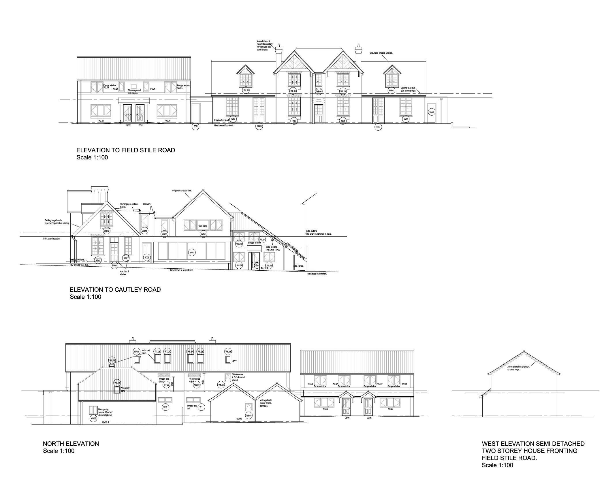 Elevations for Old Southwold Hospital site