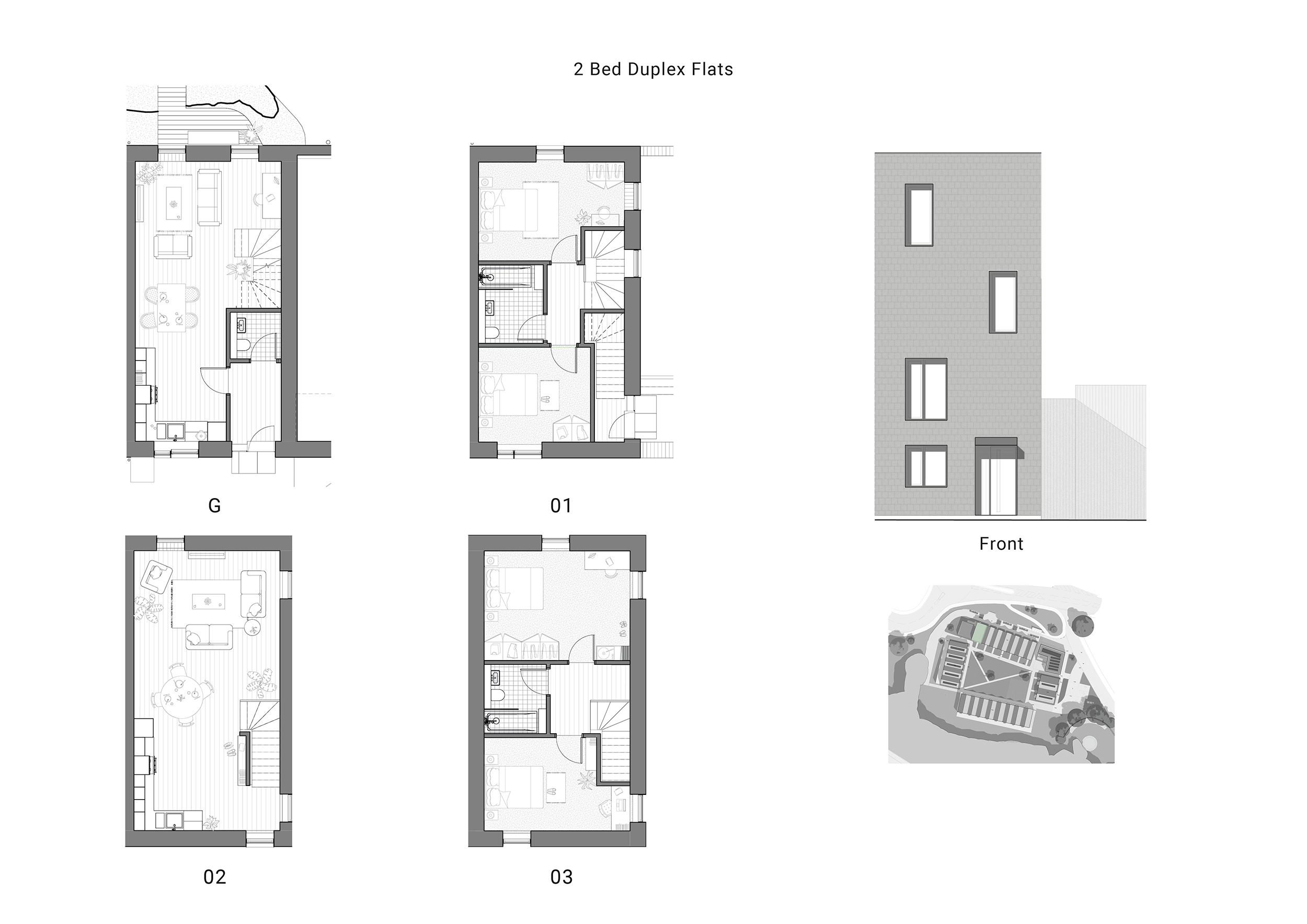 Duplex Plans and Elevation