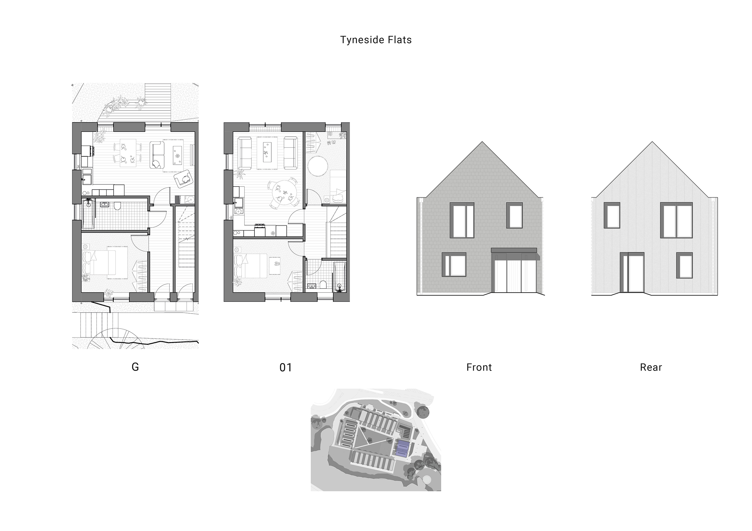 Tyneside Flats Plans and Elevations