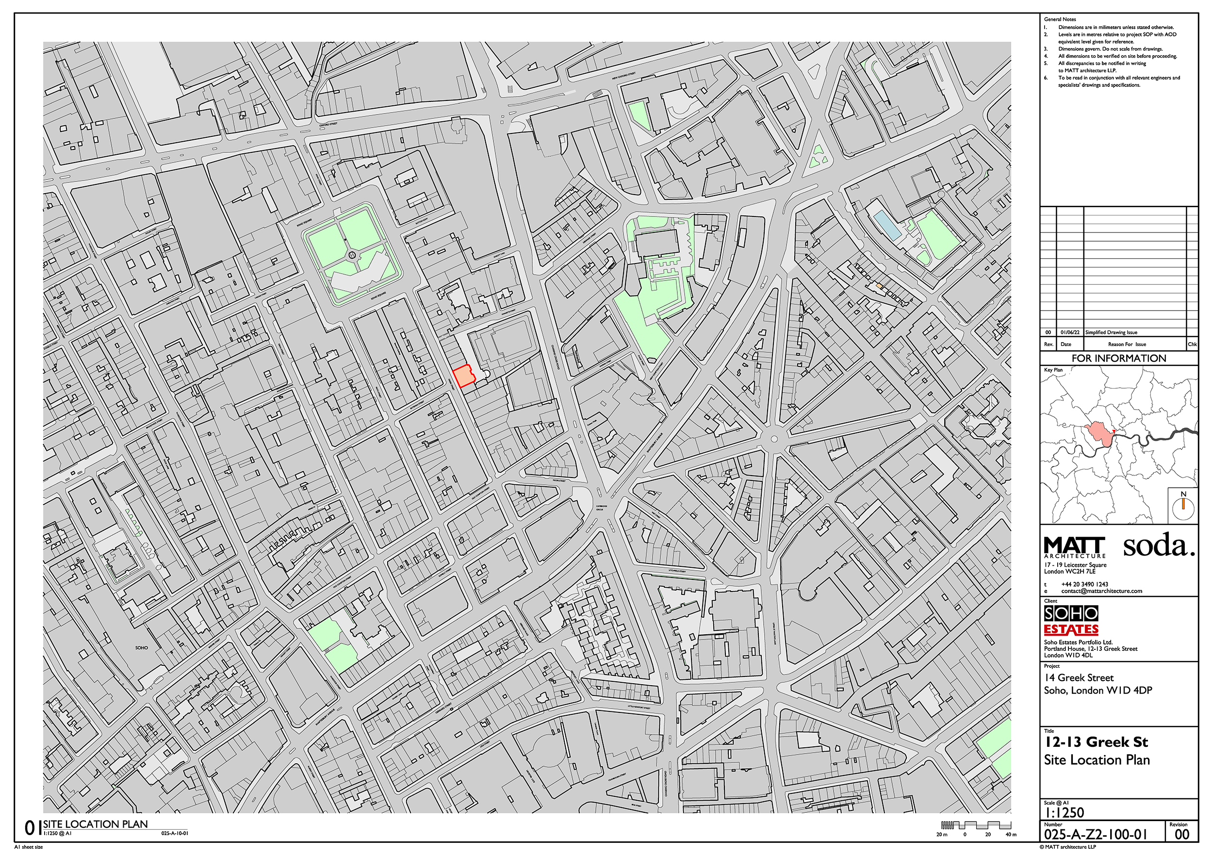 Location plan of 12-13 Greek Street