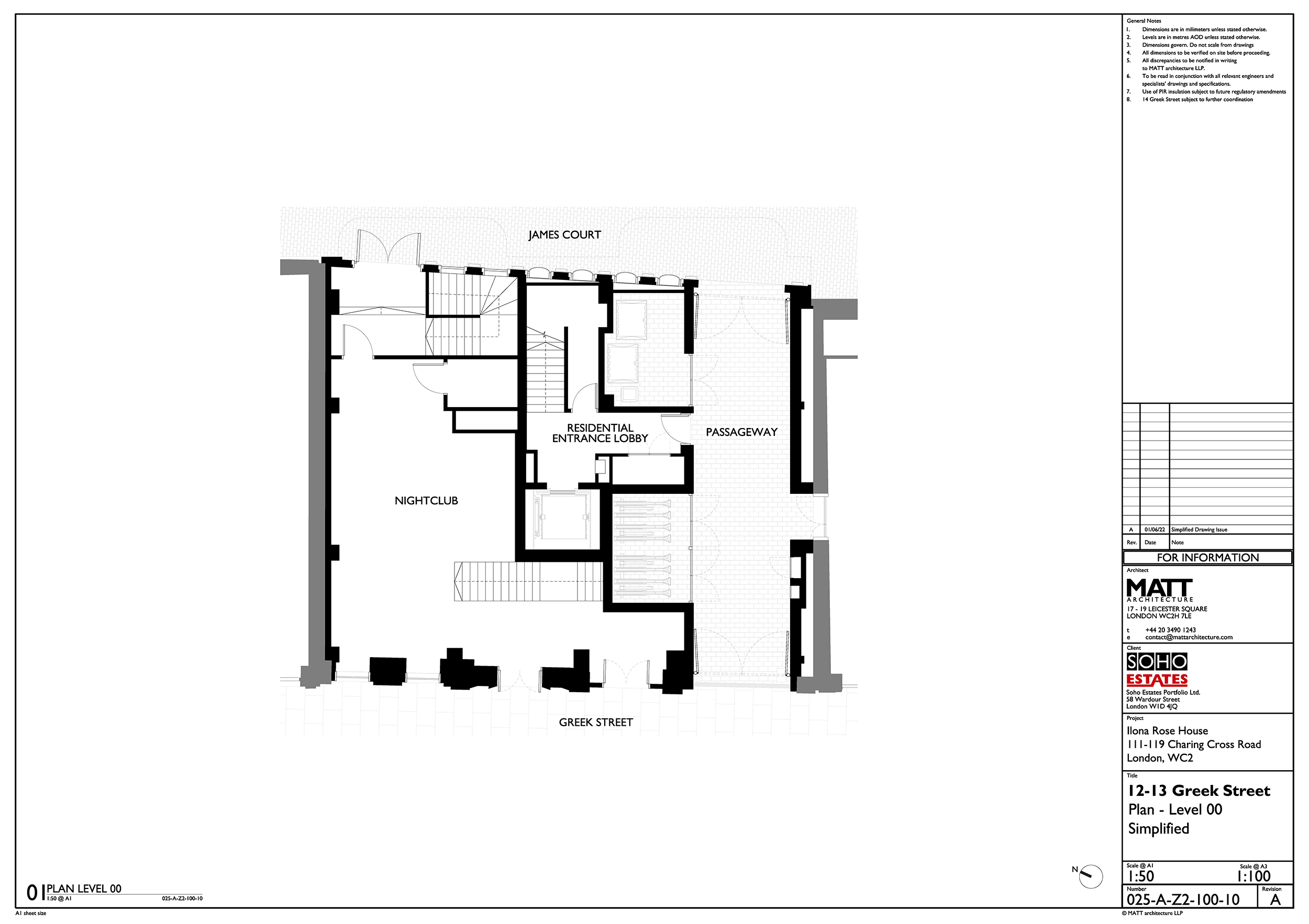 Ground floor plan of 12-13 Greek Street
