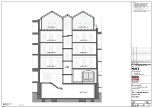 Short section through 12-13 Greek Street