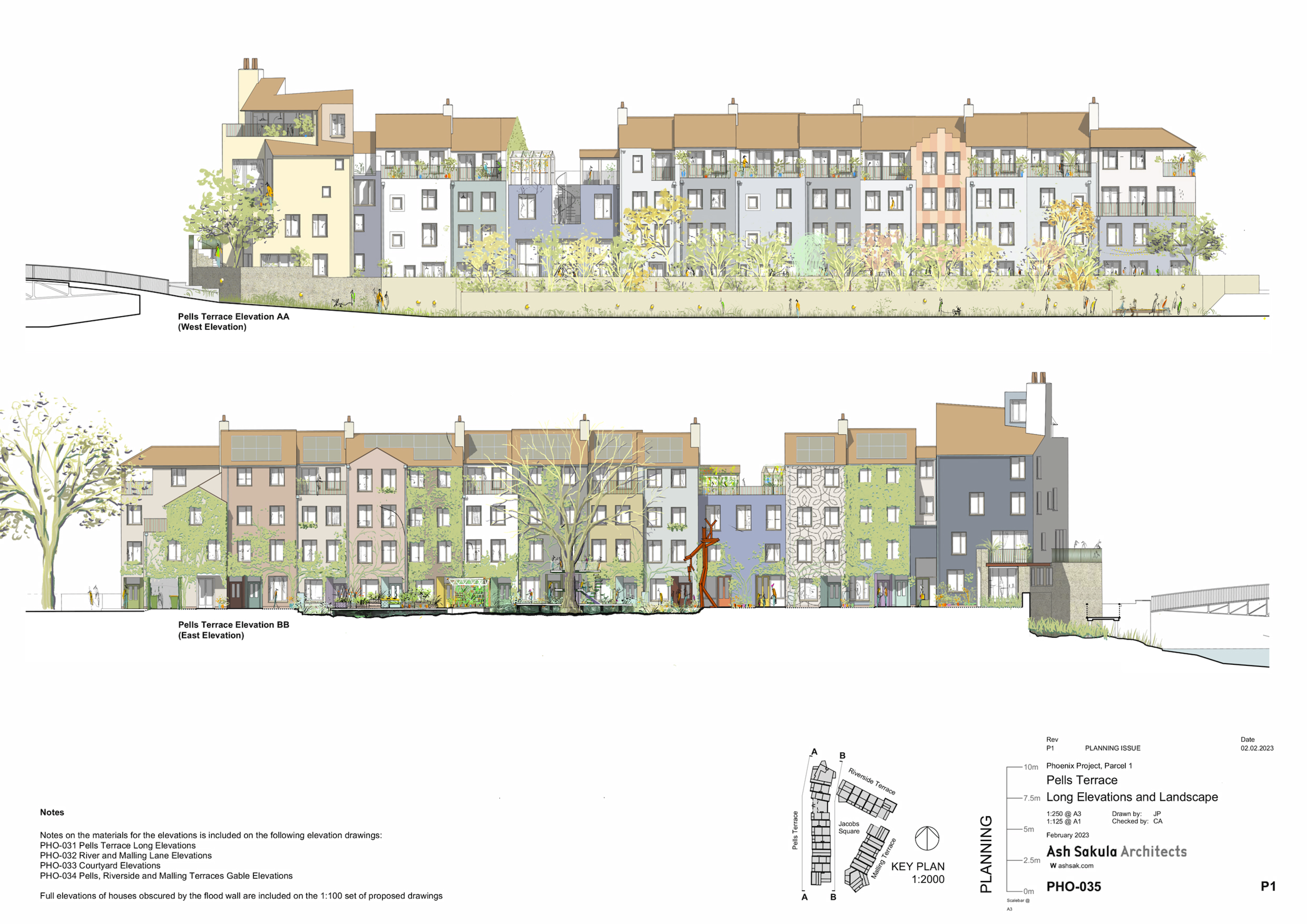 Pells Terrace elevations