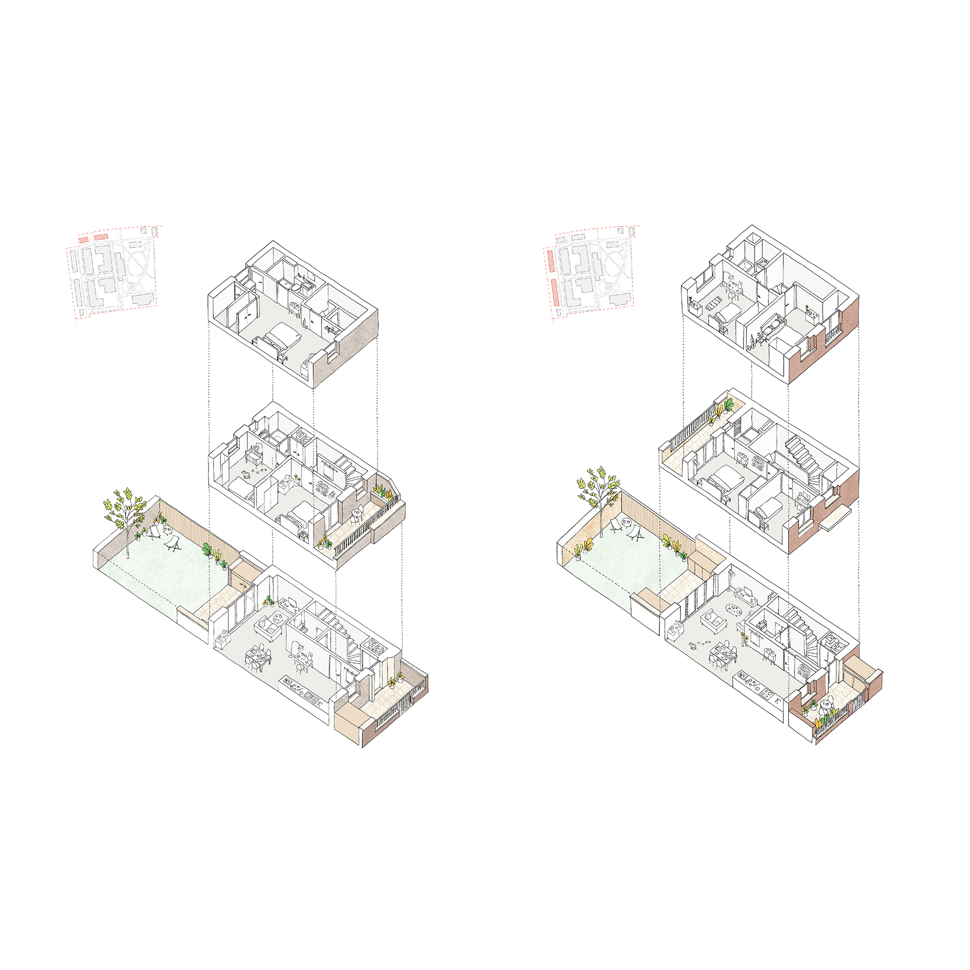 Axonometric_drawings_of_Phase_1A_family_house_types__©Karakusevic_Carson_Architects