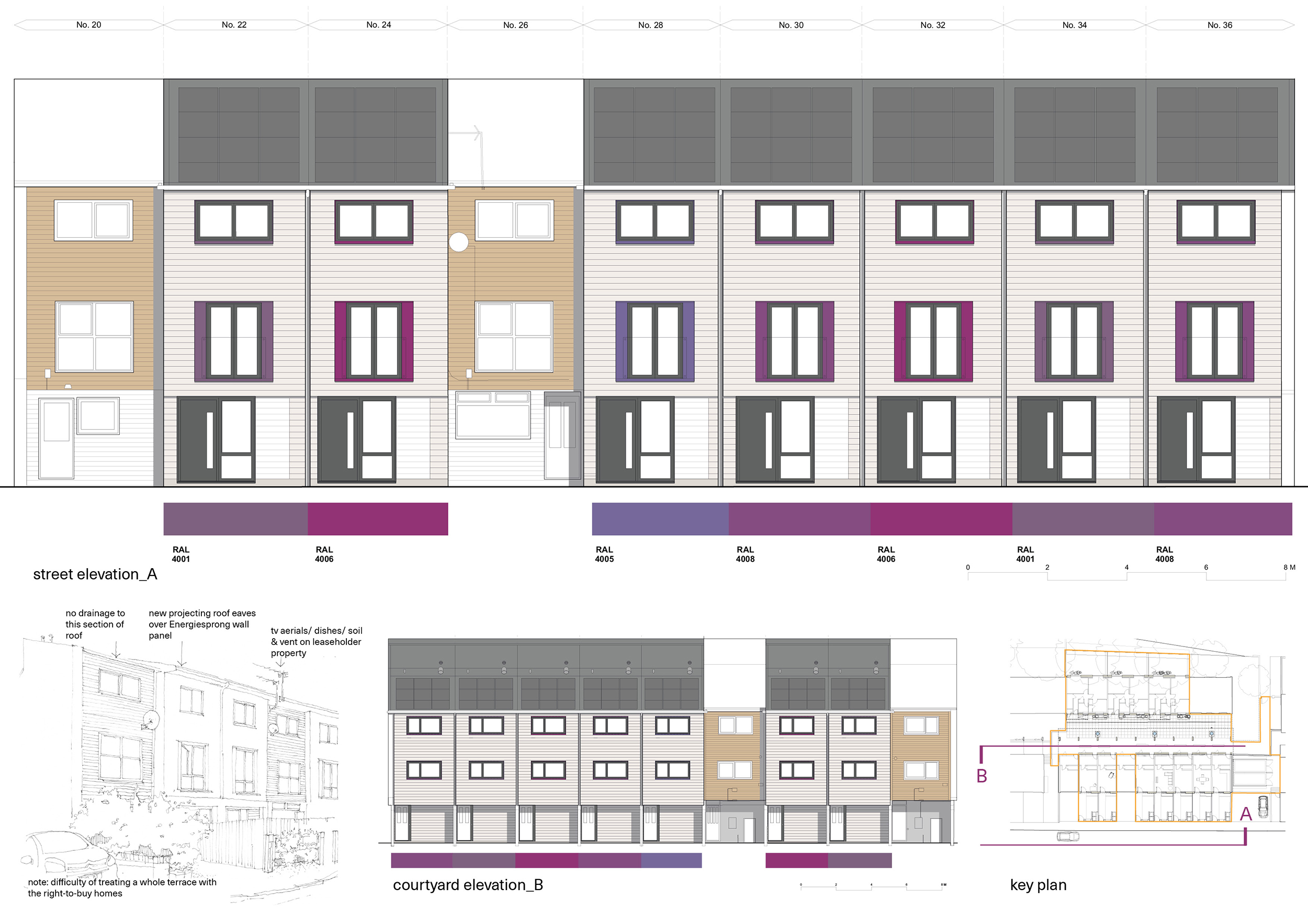 Elevations and Site Plan (West Walk)
