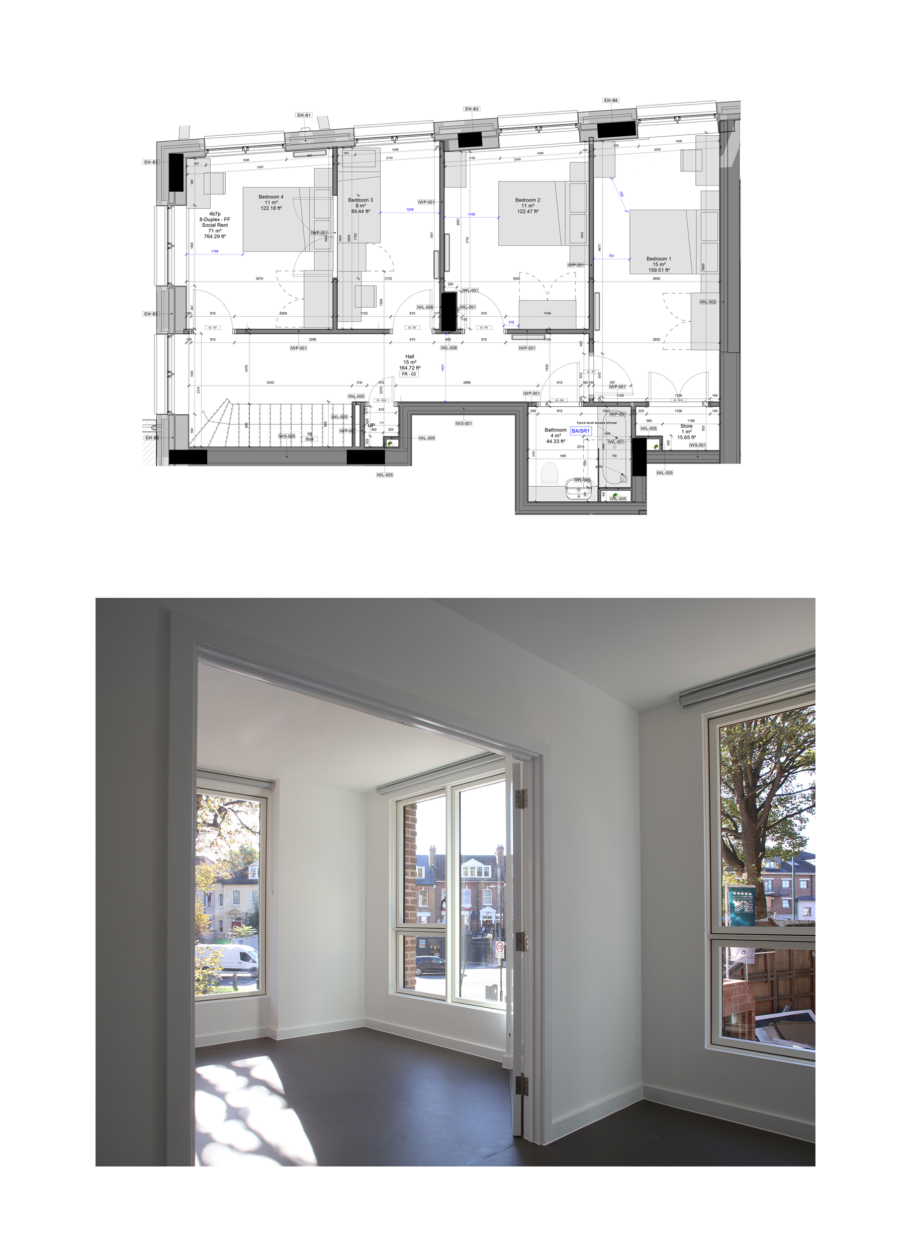 Maisonette FF with connected rooms