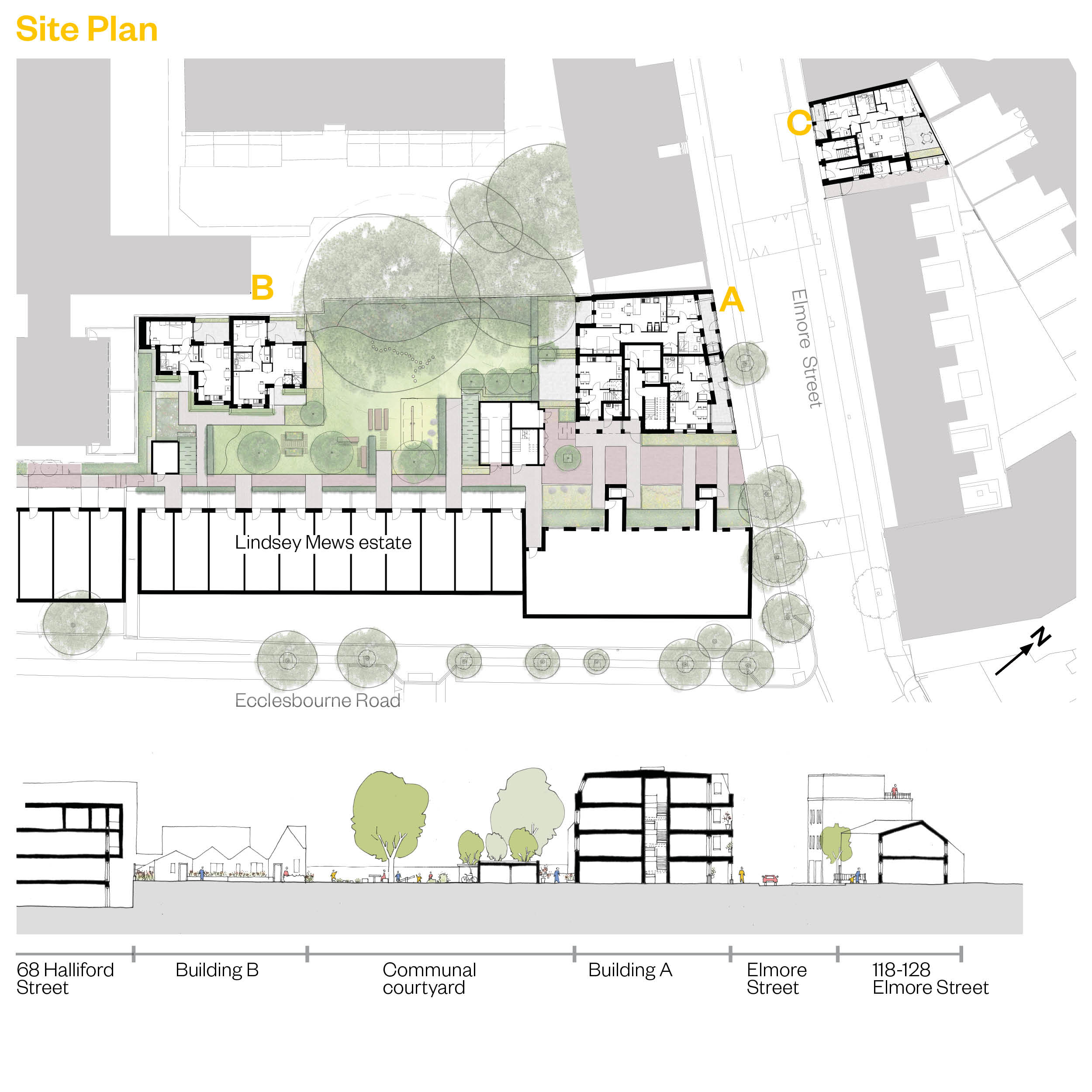 Site plan and site section