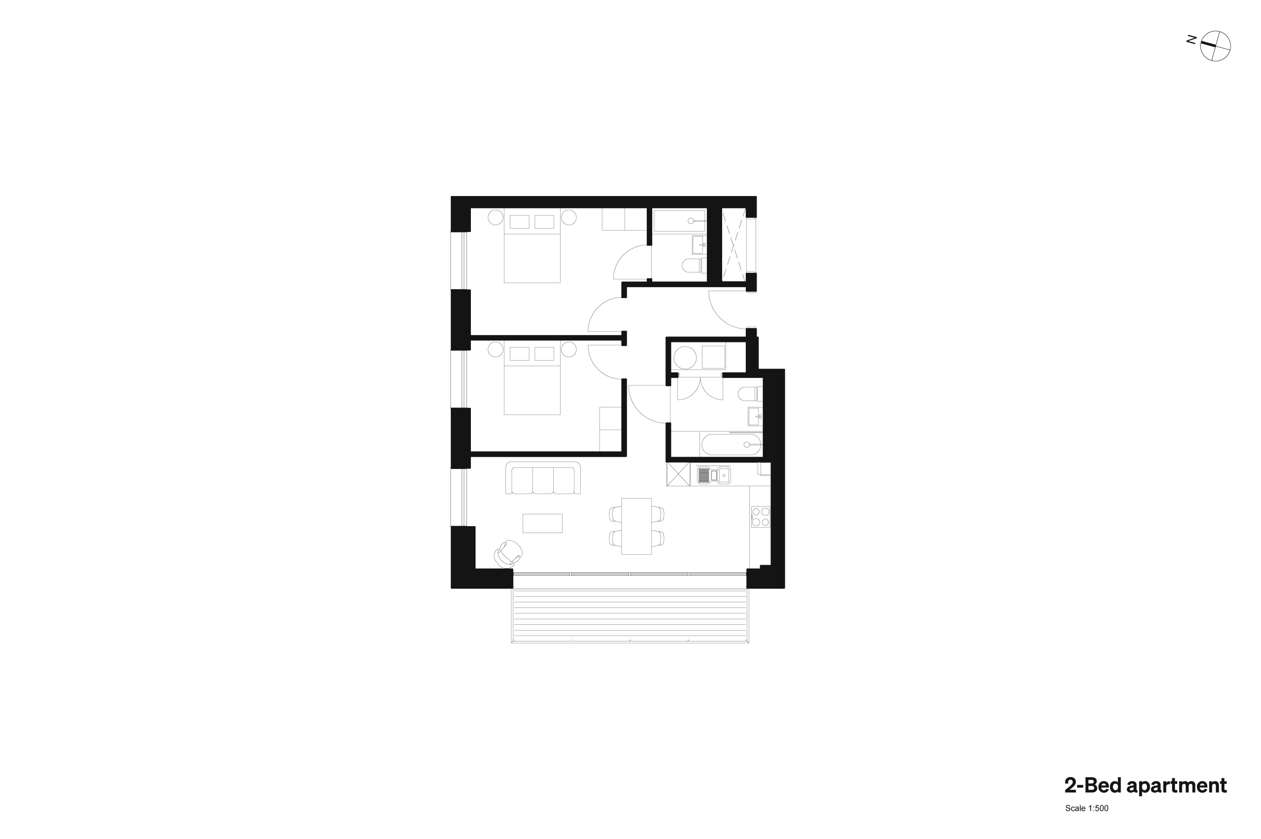 Millers Quay 2 bed apartment plan