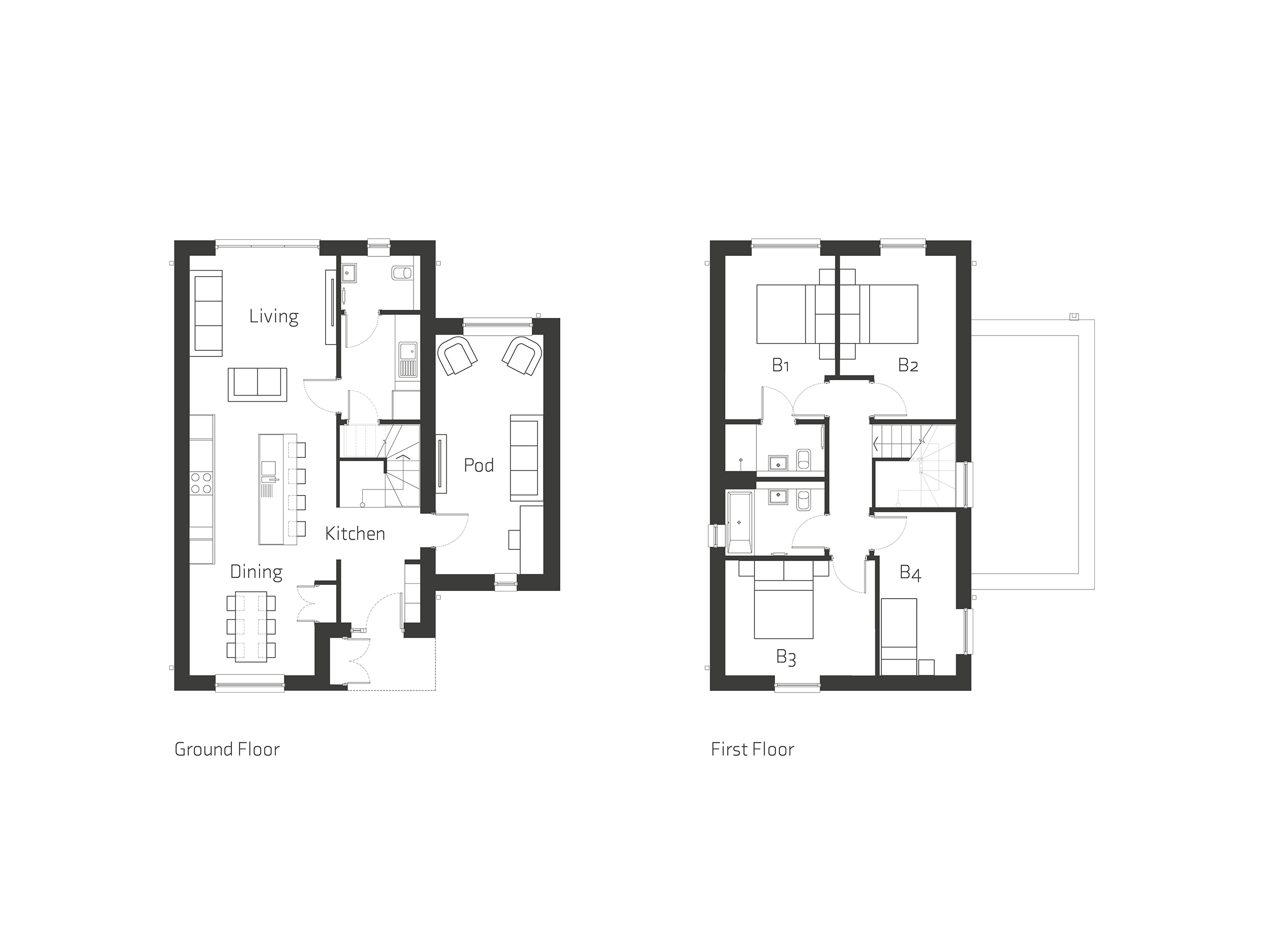 Housetype 01 - floor plans