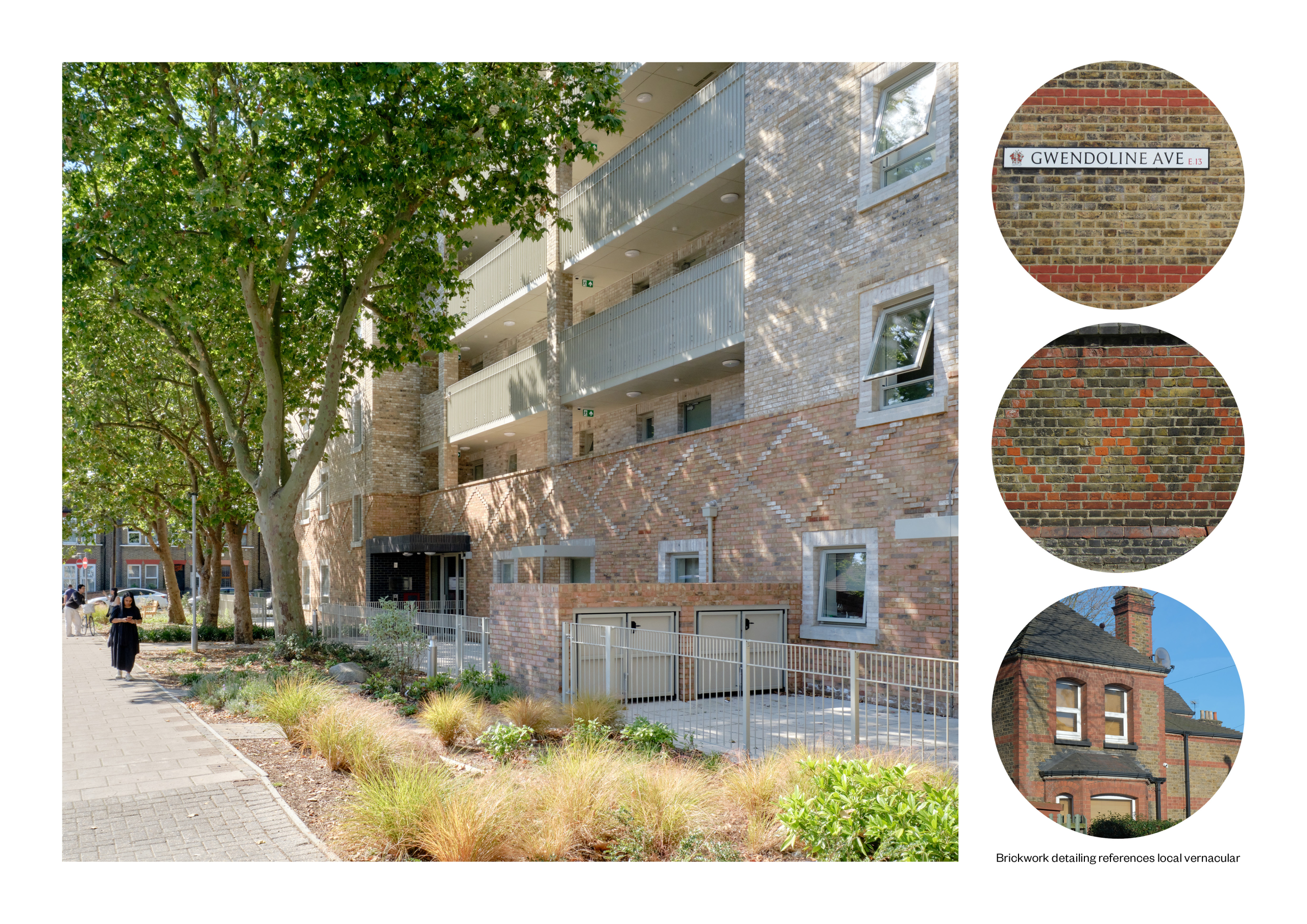 Exterior brickwork detailing. 
