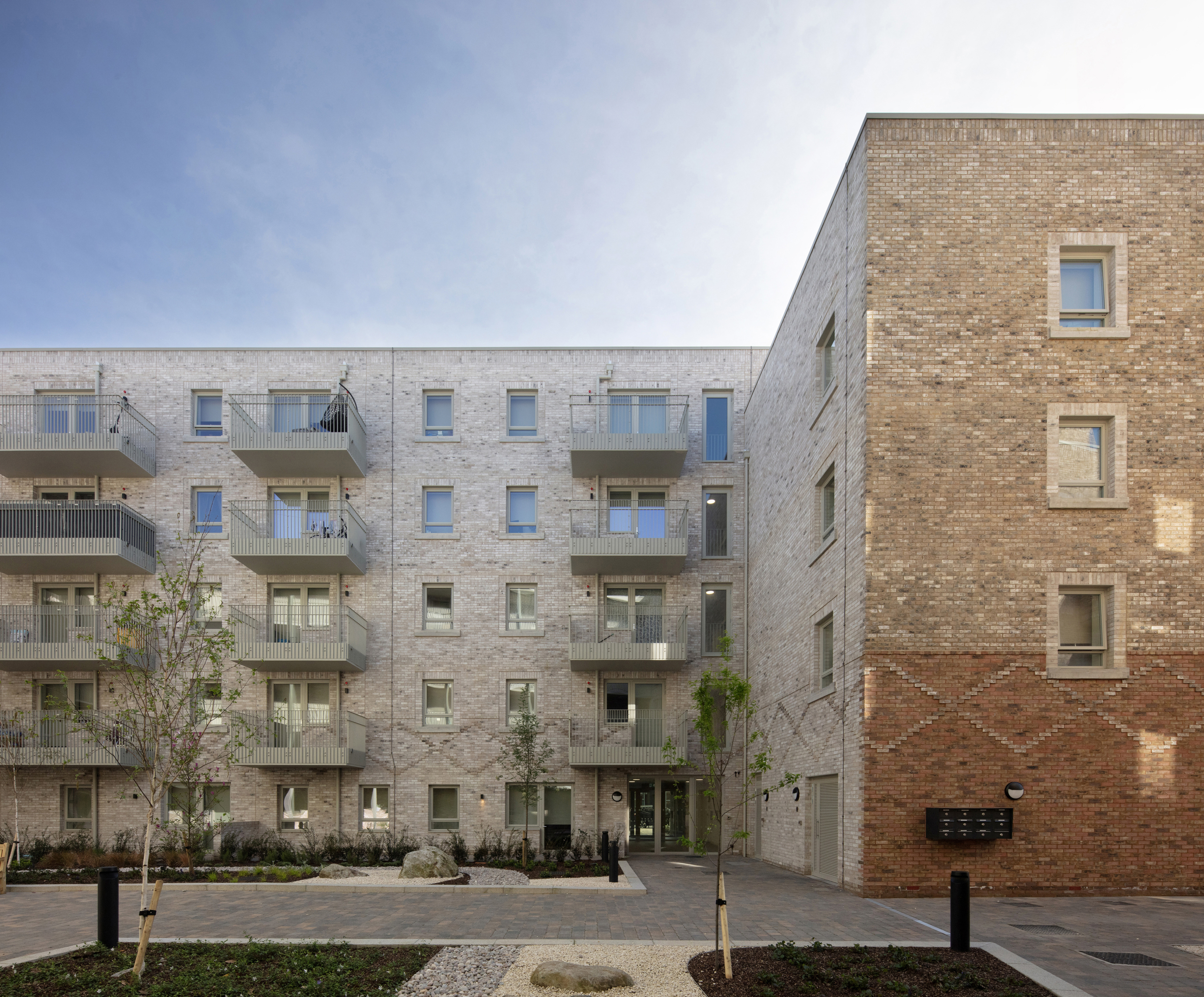 Interior courtyard and core entrance. 
