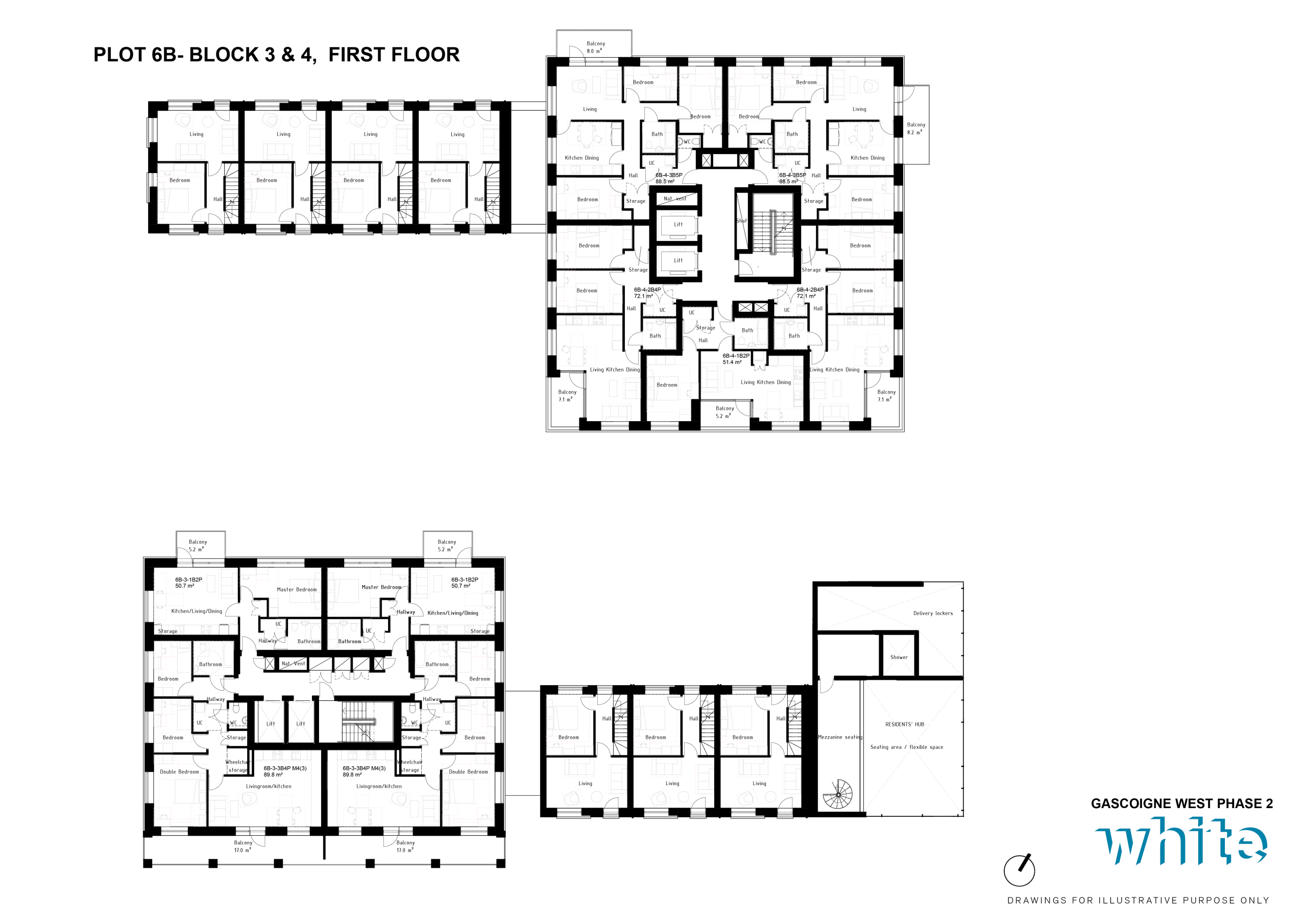 GW2_Plot 6B First floor layouts_White Arkitekter